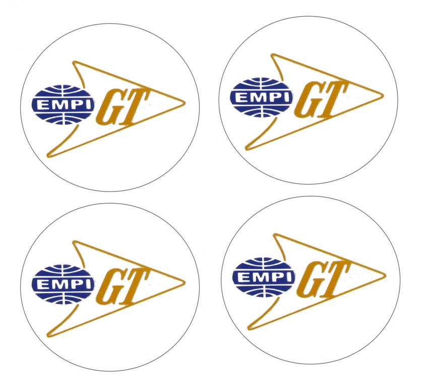 Nabendeckel Aufkleber EMPI GT Logo transparent VW Oldtimer